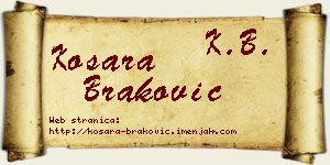 Kosara Braković vizit kartica